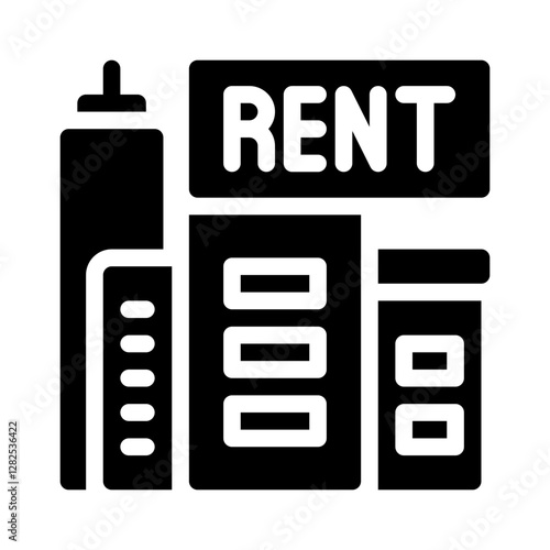 apartment rental glyph icon