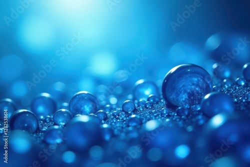 Abstract blue droplet background, translucent and vibrant , drops, color, style