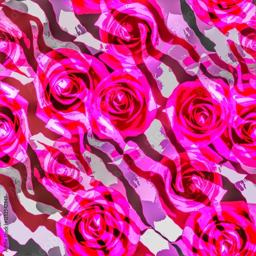 Multi flower and leaf digital shirt design 