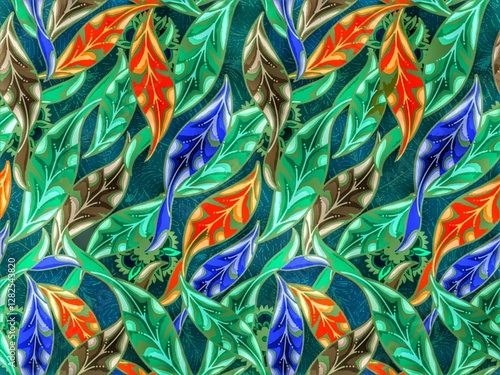 Multi flower and leaf digital shirt design 
