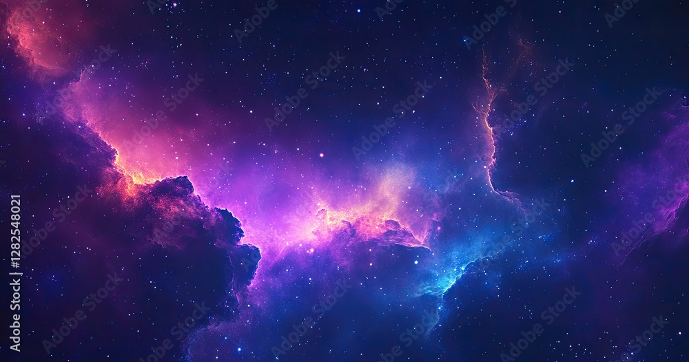 Cosmic Nebula, Pink Purple Clouds, Starry Background, Space Art, Digital Wallpaper Cosmic Nebula, Pink Purple Clouds, Starry Background, Space Art, Digital Wallpaper