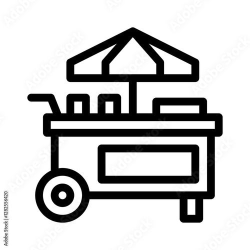 street food cart line icon