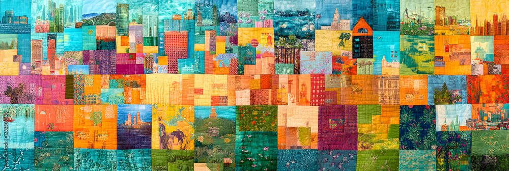 Fototapeta premium Harmony in Diversity: A Quilt of Interwoven Environments and Communities