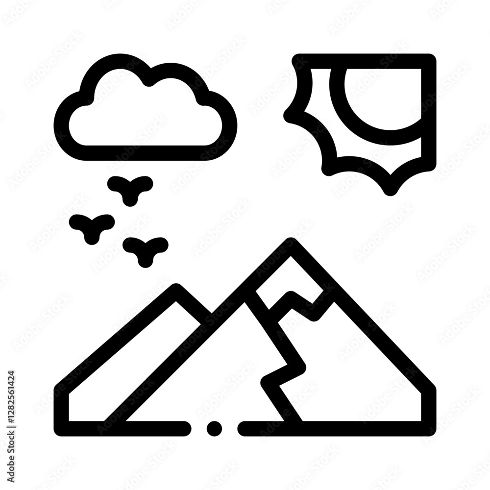 mountain line icon mountain line icon