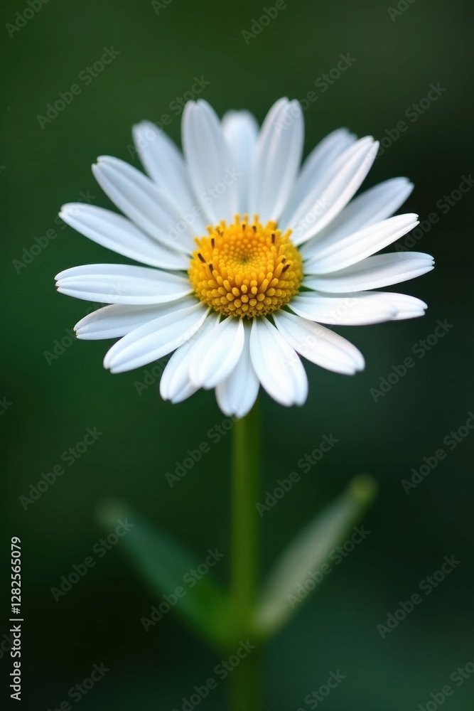 Close-up of a solitary daisy, showing intricate petal detail , elegant, summer, stock Close-up of a solitary daisy, showing intricate petal detail , elegant, summer, stock