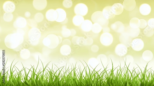 Green Grass and Bright Bokeh Background
