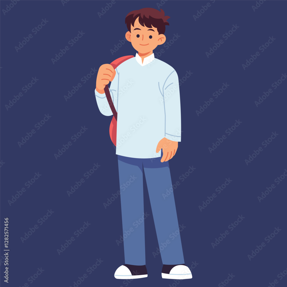 Flat Vector Senior High School Illustration Flat Vector Senior High School Illustration