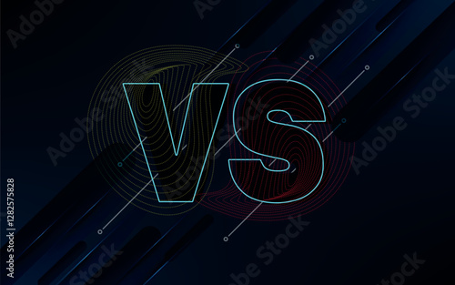 Bright poster symbols of confrontation VS, can be the same emblem