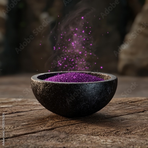 A bowl of purple magic sparkles. photo