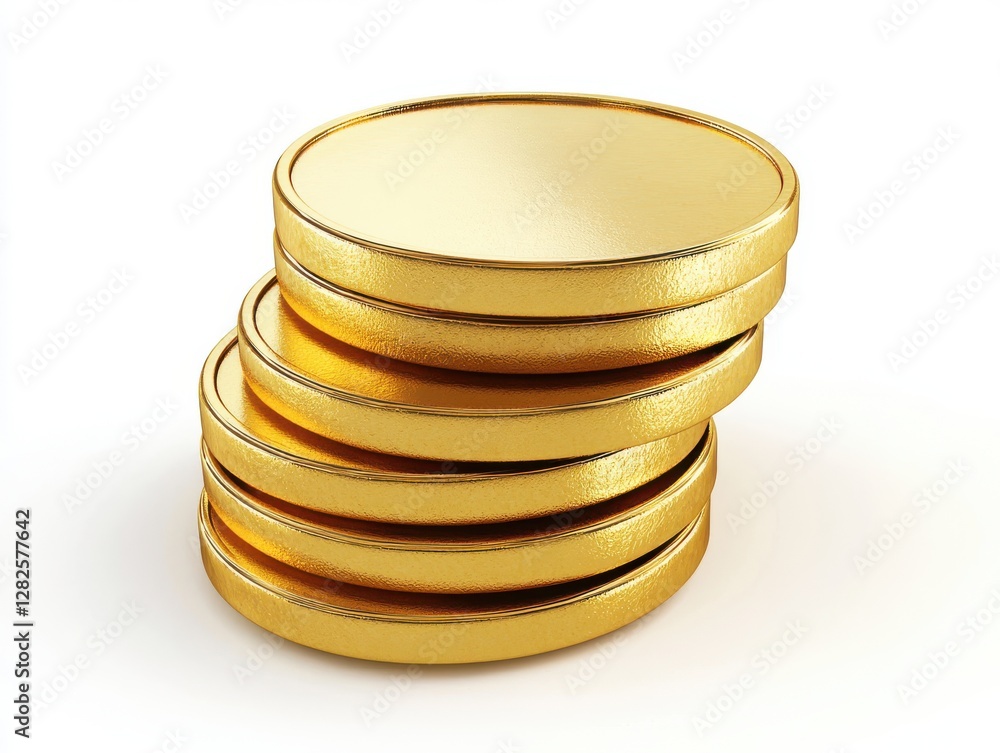 3D Gold Coin Stack Symbolizing Financial Growth and Wealth 3D Gold Coin Stack Symbolizing Financial Growth and Wealth