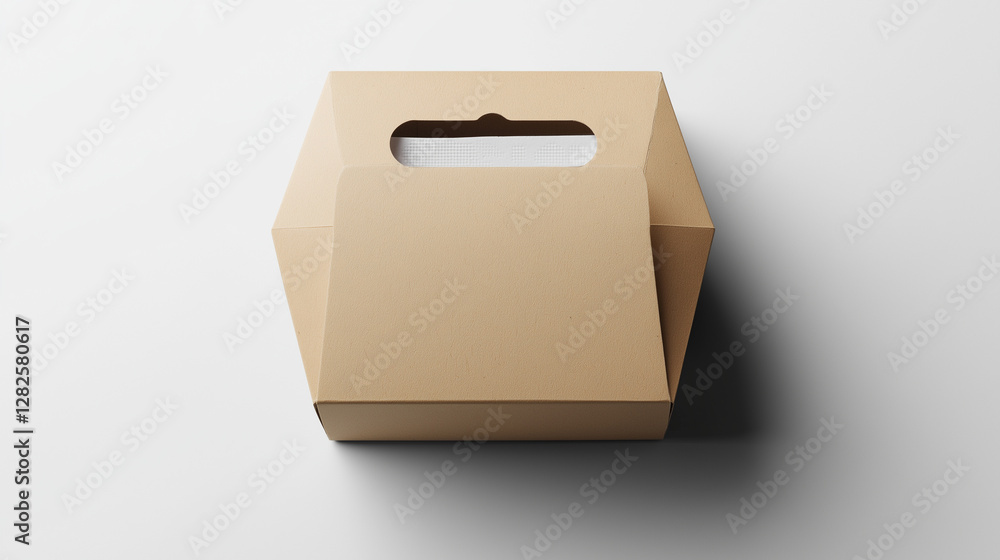 Beige Cardboard Food Box Mockup Takeaway Container Packaging Design Beige Cardboard Food Box Mockup Takeaway Container Packaging Design