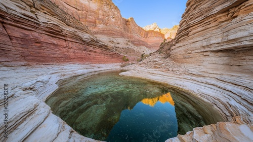 Wallpaper Mural Clear Pool Reflecting Sunlight in a Sandstone Canyon Torontodigital.ca