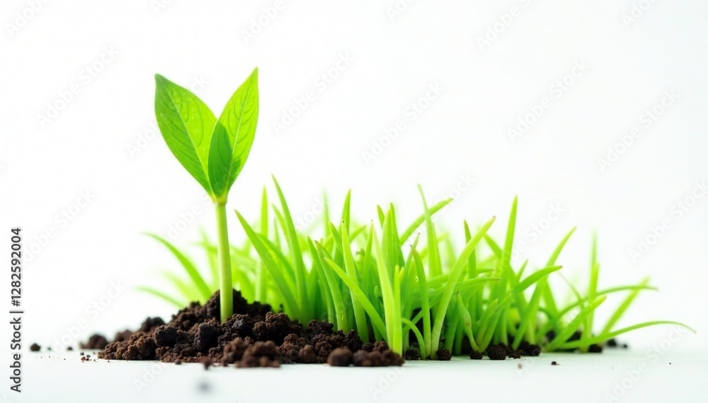 Sweet jumbo grass seedling on white background, sweet, grass Sweet jumbo grass seedling on white background, sweet, grass