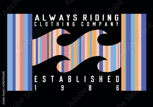 Colorful vector illustration of lettering with geometric shapes and texture. Art alluding to the skateboarding sport.