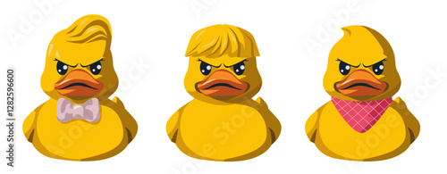 three vector rubberduck designs with a serious face