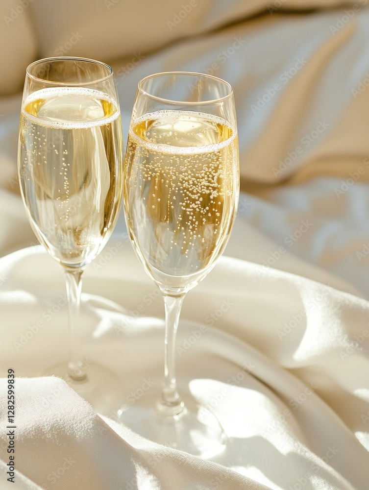 Elegant champagne toast luxurious setting photography soft textures close-up celebration Elegant champagne toast luxurious setting photography soft textures close-up celebration