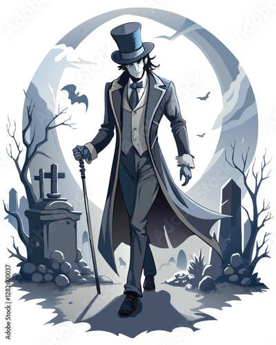 A spectral Victorian nobleman, his tattered suit clinging to his translucent form, stands amidst swirling mist.  His melancholic gaze is fixed on something unseen.