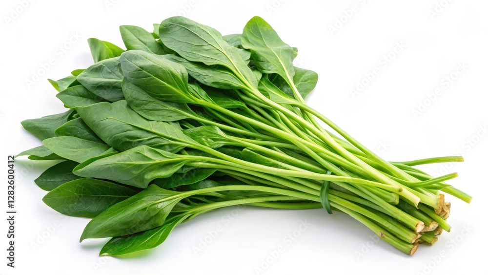 Fresh water spinach leaves isolated on a white background , green, cooking, green, cooking, vegetables, fresh produce Fresh water spinach leaves isolated on a white background , green, cooking, green, cooking, vegetables, fresh produce