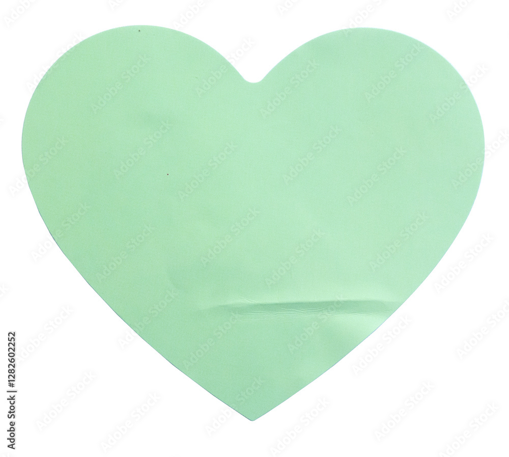 Fototapeta premium Transparent png of green love or heart shape paper sticker.
