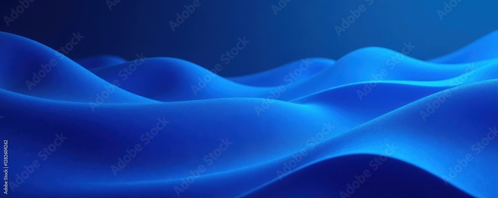 Obraz premium Deep azure to midnight blue, flowing gradient backdrop , light, ambient, asset