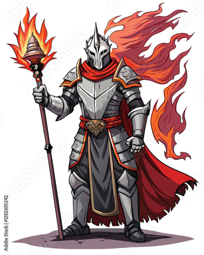 A weathered Gothic knight, his cracked armor depicting battle scars, fiercely grips a broken but ornate mace.  Dark, moody lighting emphasizes decay and strength.