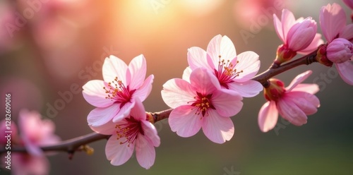 Wallpaper Mural Delicate pink blossoms bathed in sunlight, early spring , bloom, soft, blossom Torontodigital.ca