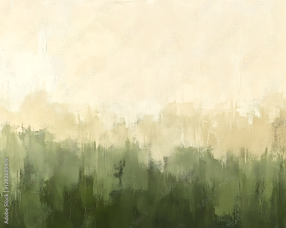 Fototapeta premium Abstract forest landscape, light beige, hazy, painting