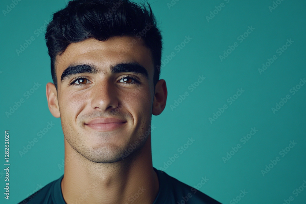 Man on solid background Man on solid background