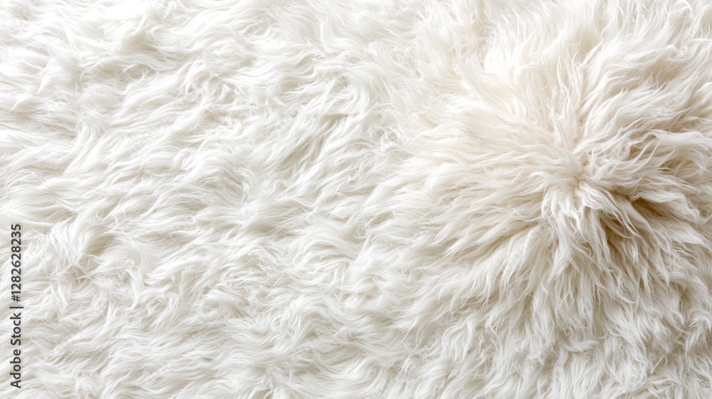Luxurious White Sheepskin Fur Texture Soft Fluffy Natural Fiber Background Luxurious White Sheepskin Fur Texture Soft Fluffy Natural Fiber Background