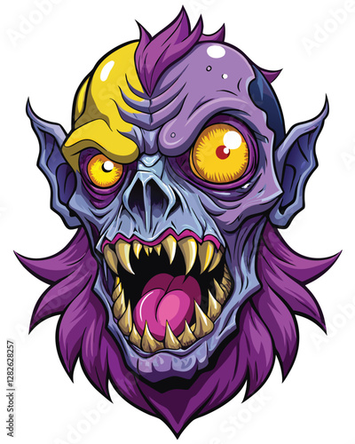 A detailed rendering of a monstrous cyclops head, featuring a colossal, cracked eye, conveying immense power and ancient horror.  The eye shows intricate detail of cracks and internal structures.