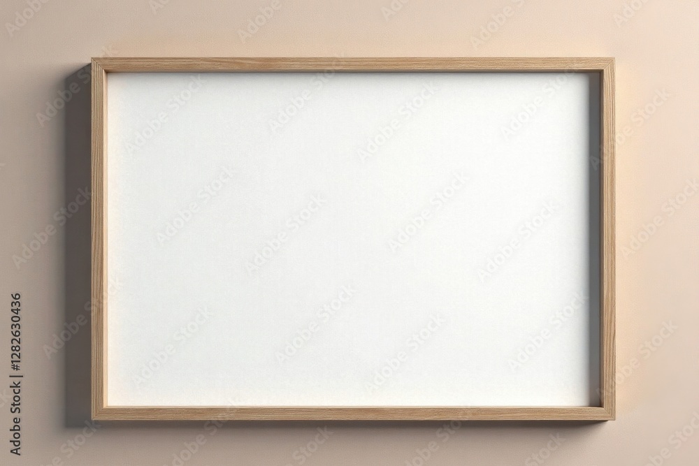 Blank canvas in simple frame, ready for design , brown, gallery Blank canvas in simple frame, ready for design , brown, gallery