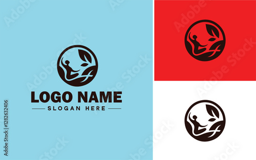 Corporate Wellness icon Workplace health programs Employee wellness initiatives Company fitness initiatives flat logo sign symbol editable vector