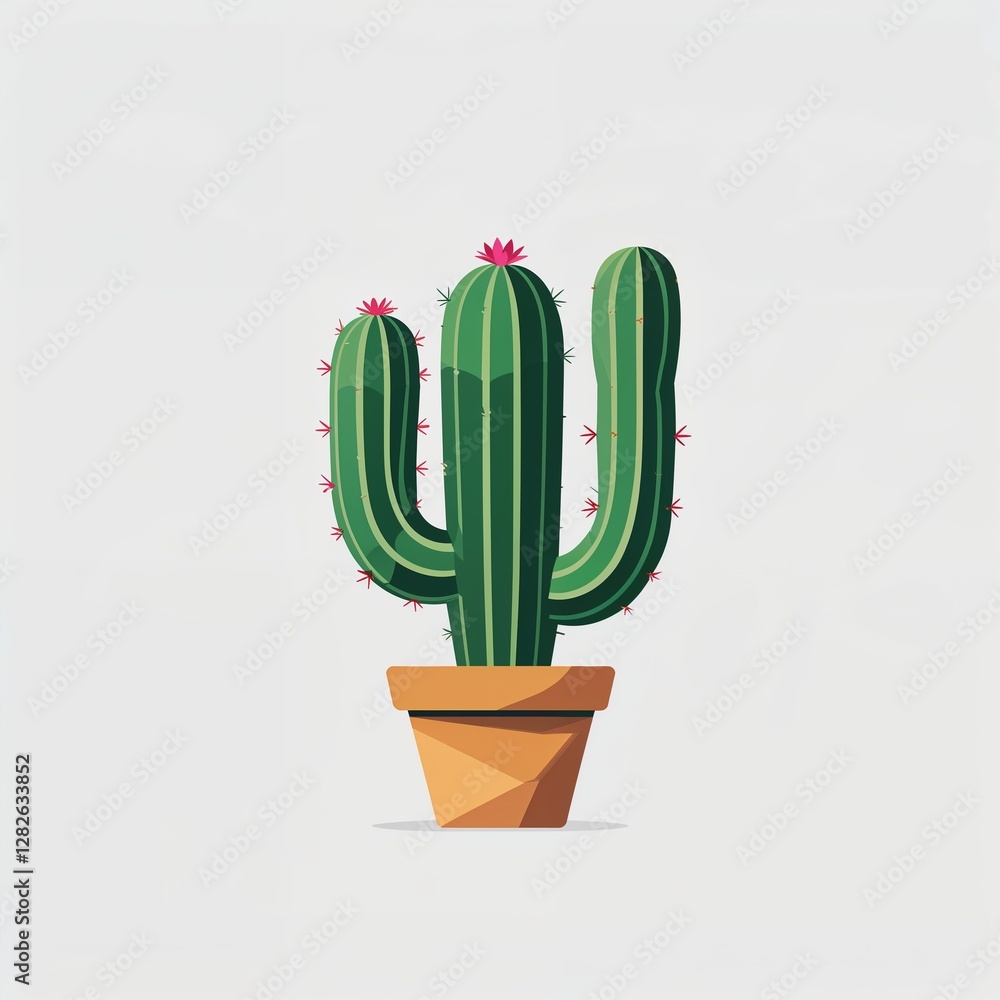 cactus icon on plain white background cactus icon on plain white background