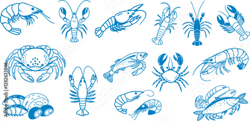 hand-drawn-isolated-vector-set-of-seafood--shrimps (4).eps