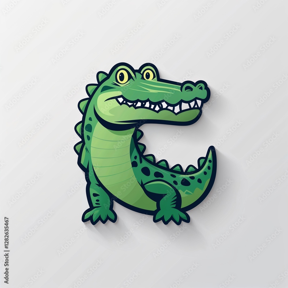 Fototapeta premium alligator icon on plain white background