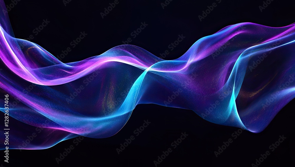 Abstract glowing wave, dark background, digital art, website banner Abstract glowing wave, dark background, digital art, website banner
