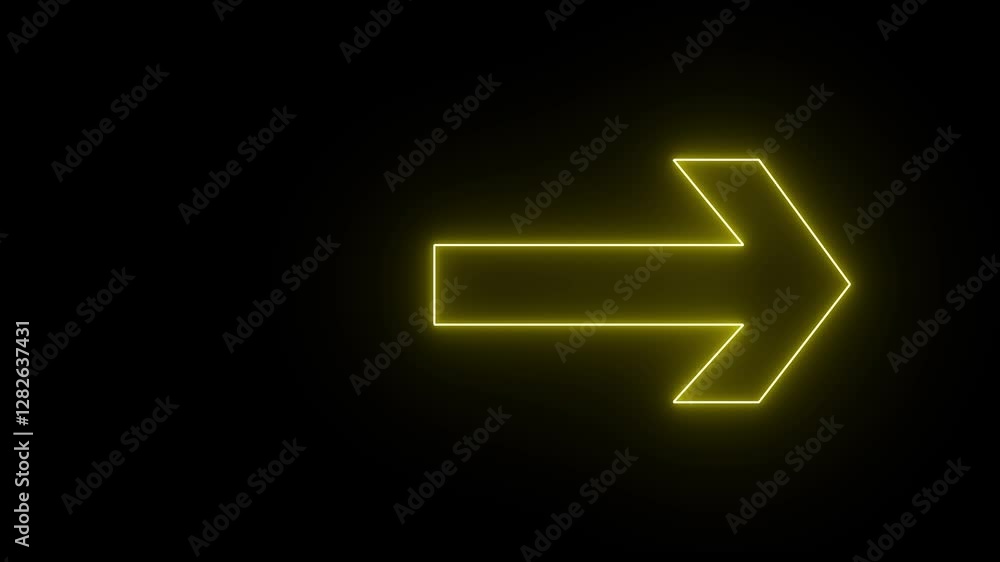 Neon yellow right progress arrow icon animation. Abstract glowing neon directional arrows to right. abstract beautiful retro signboard with pointers animated Neon yellow right progress arrow icon animation. Abstract glowing neon directional arrows to right. abstract beautiful retro signboard with pointers animated