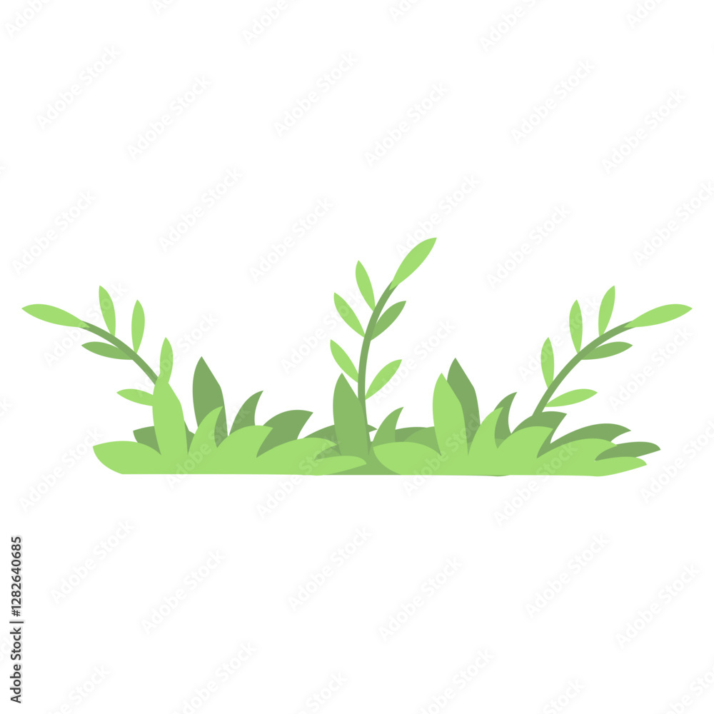 Grass Border Vector Illustration with Simple Design. Isolated on White Background Grass Border Vector Illustration with Simple Design. Isolated on White Background
