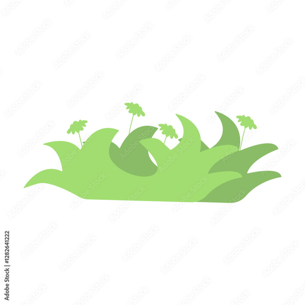 Grass Border Vector Illustration with Simple Design. Isolated on White Background Grass Border Vector Illustration with Simple Design. Isolated on White Background