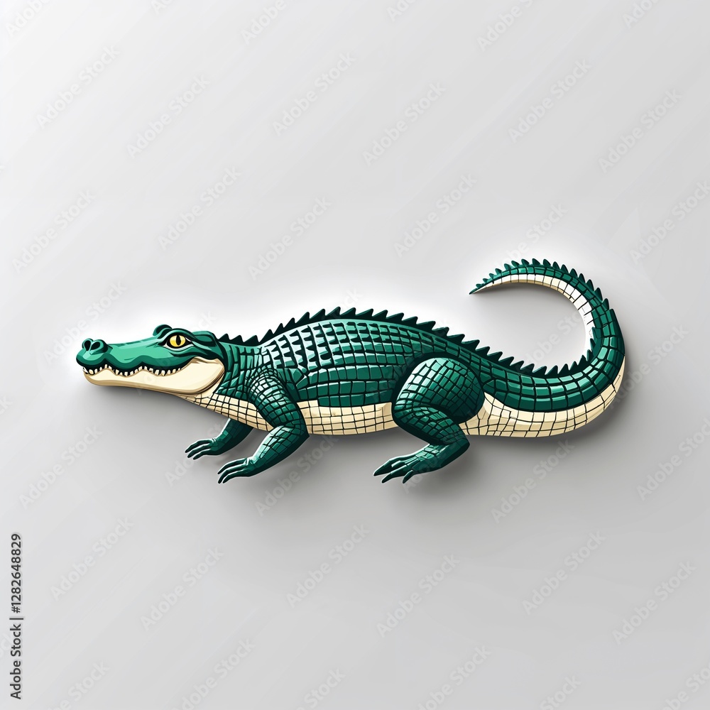 Fototapeta premium crocodile icon on plain white background