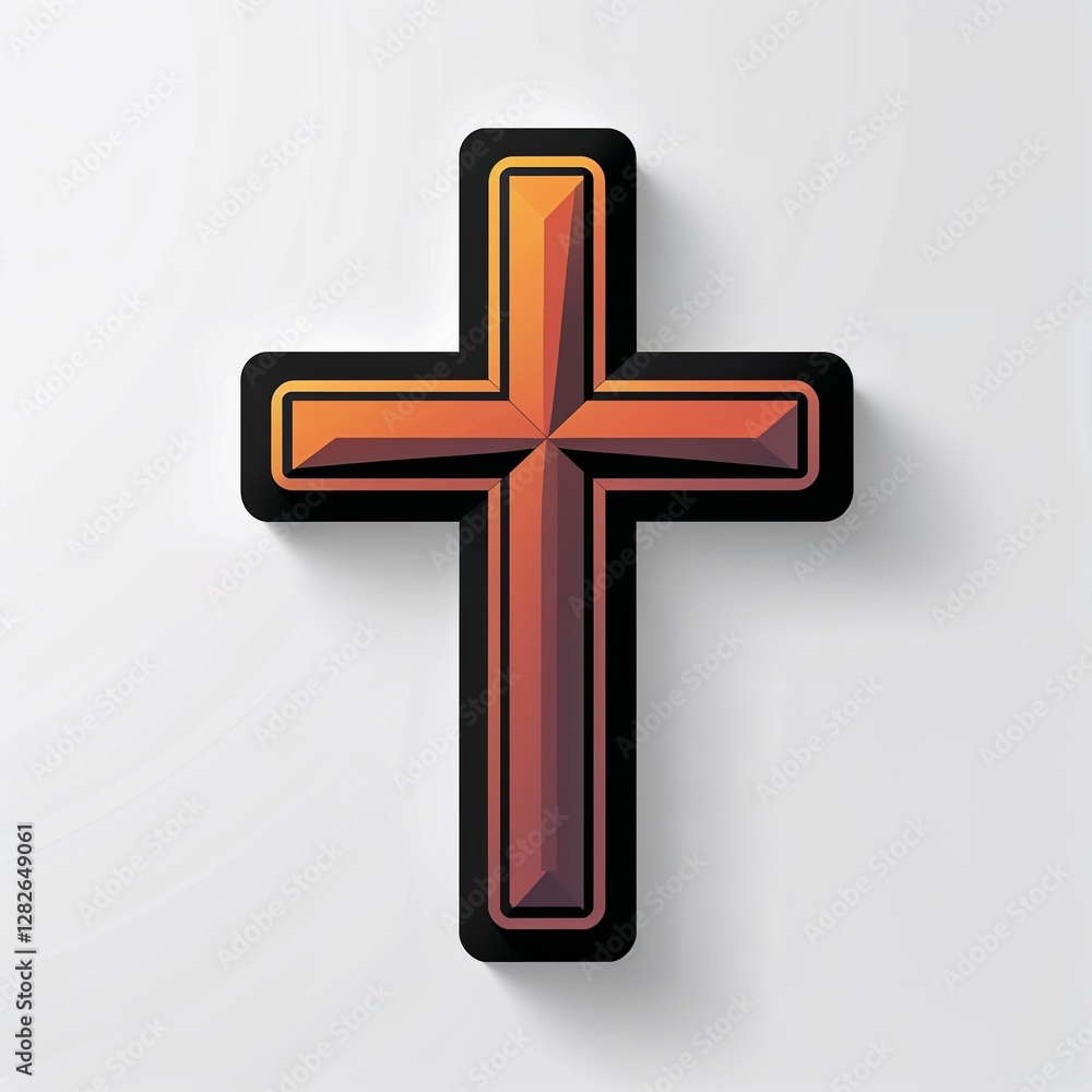 Obraz premium cross icon on plain white background