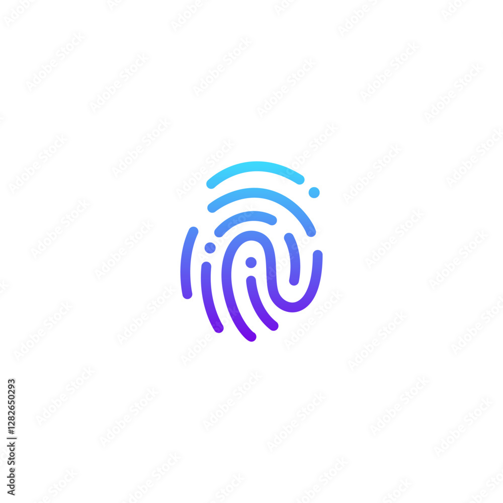 fingerprint logo symbol in modern vector design style fingerprint logo symbol in modern vector design style