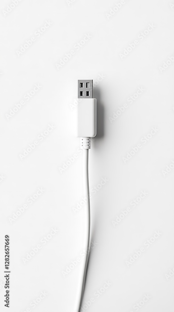 Fototapeta premium USB cable on a white background