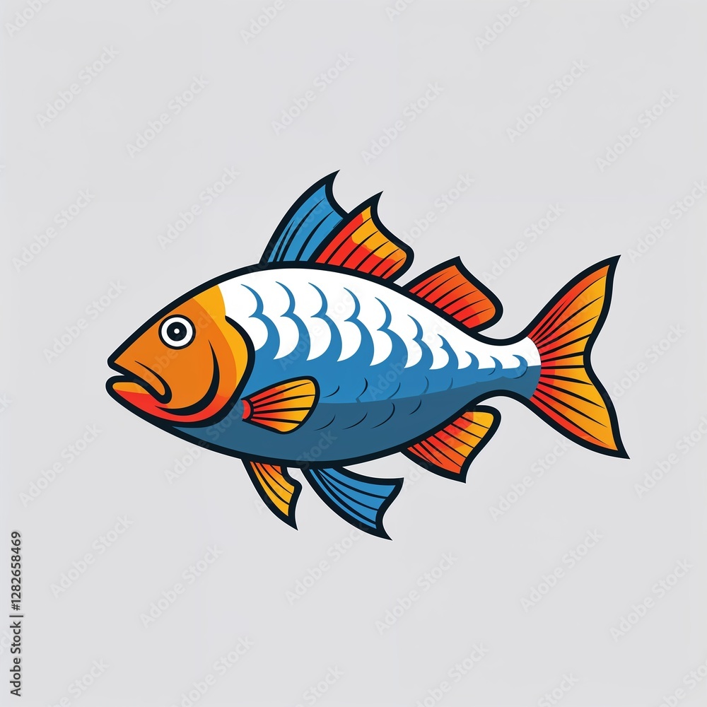 Fototapeta premium fish icon on plain white background