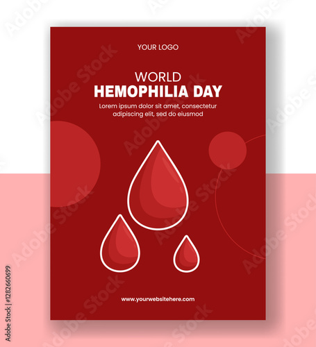 World Hemophilia Day Social Media Vertical Poster Design in Flat Cartoon Illustration