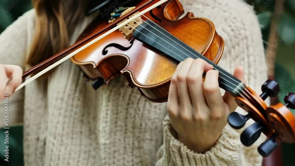 Close-up of a Woman Playing a Violin Close-up of a Woman Playing a Violin