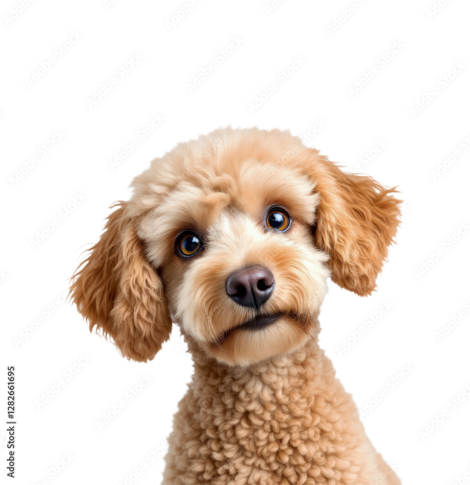 Adorable Curly-Haired Dog with Expressive Eyes and Playful Charm, Perfect Companion for Pet Lovers, Isolated on Transparent and White Background Adorable Curly-Haired Dog with Expressive Eyes and Playful Charm, Perfect Companion for Pet Lovers, Isolated on Transparent and White Background