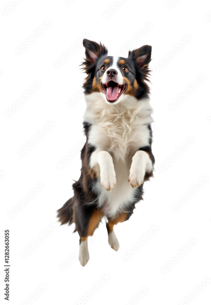 Energetic Jumping Dog with Joyful Expression Capturing the Essence of Playfulness and Freedom, Isolated on Transparent and White Background Energetic Jumping Dog with Joyful Expression Capturing the Essence of Playfulness and Freedom, Isolated on Transparent and White Background