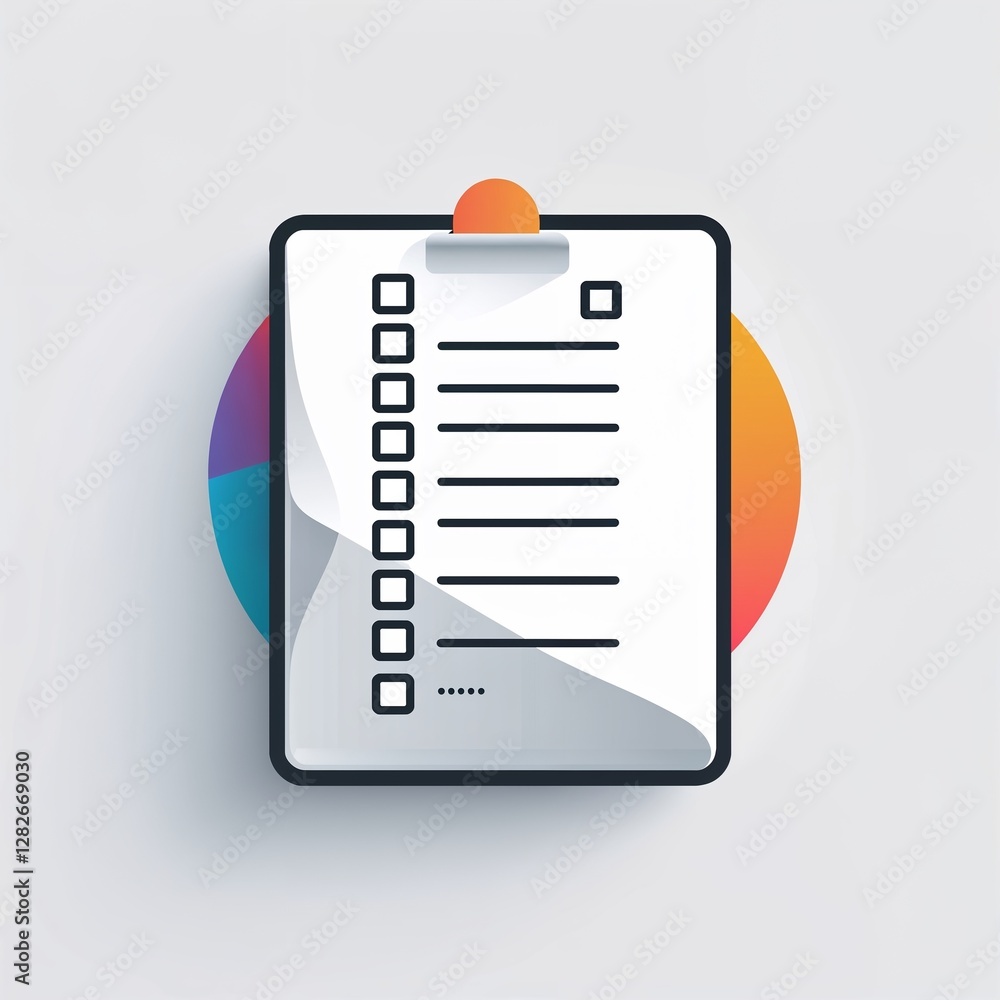 line list icon on plain white background line list icon on plain white background