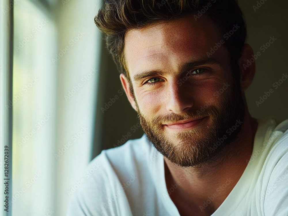 Obraz premium Man smiling close-up